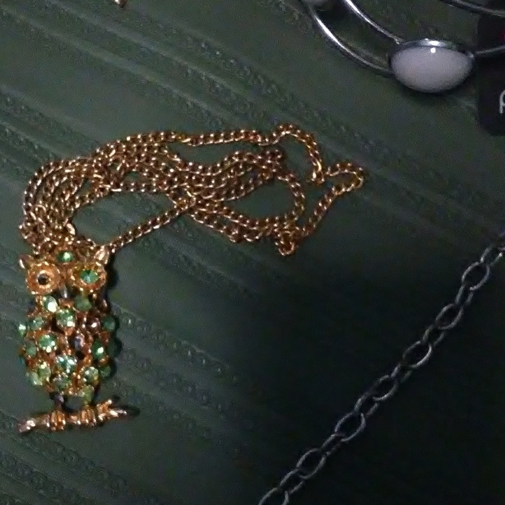 Rhinestone Owl necklace
